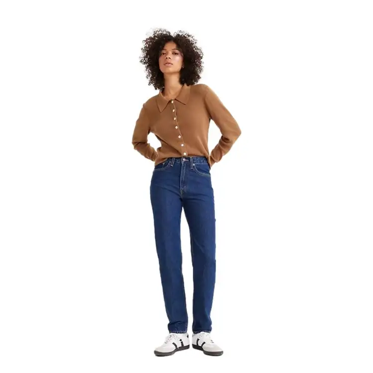 LEVI'S '80 MOM Blue Jeans Running Donna Blu