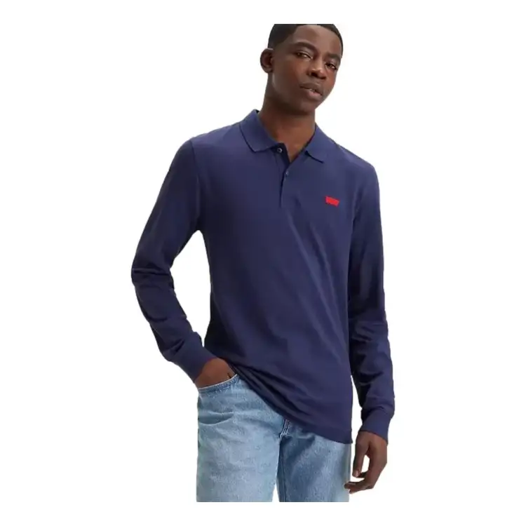 LEVI'S A5797-0001 LS SLIM HOUSEMARK POLO NAVAL ACADEMY Uomo Con Bottoni Blu