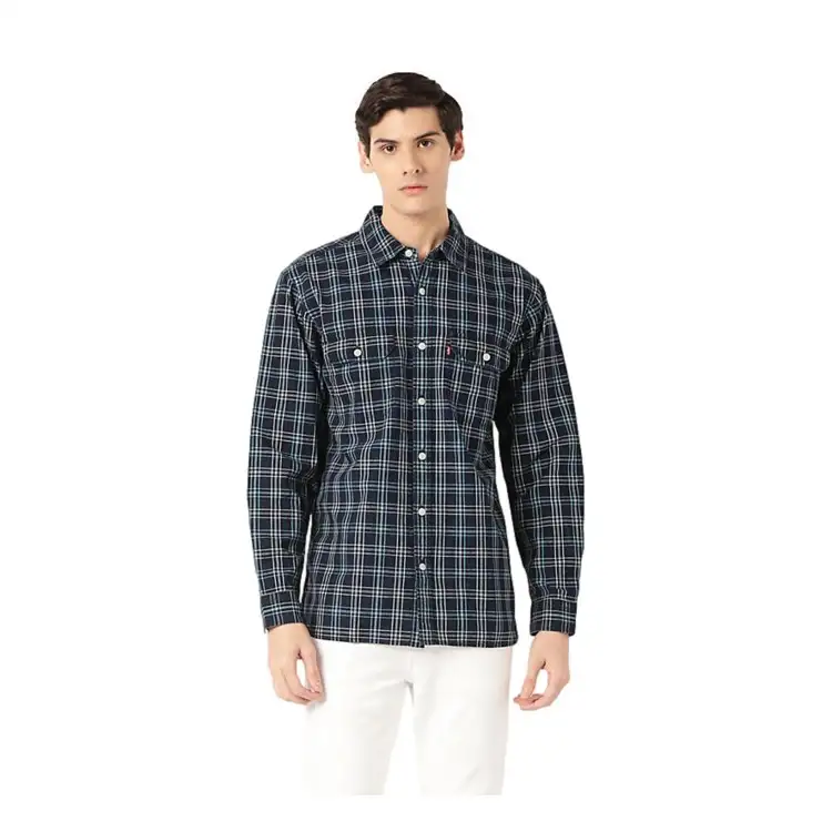 Levi's 19573-0226 JACKSON WORKER Camicia Uomo Quadri Blairmore Indigo Yarndye