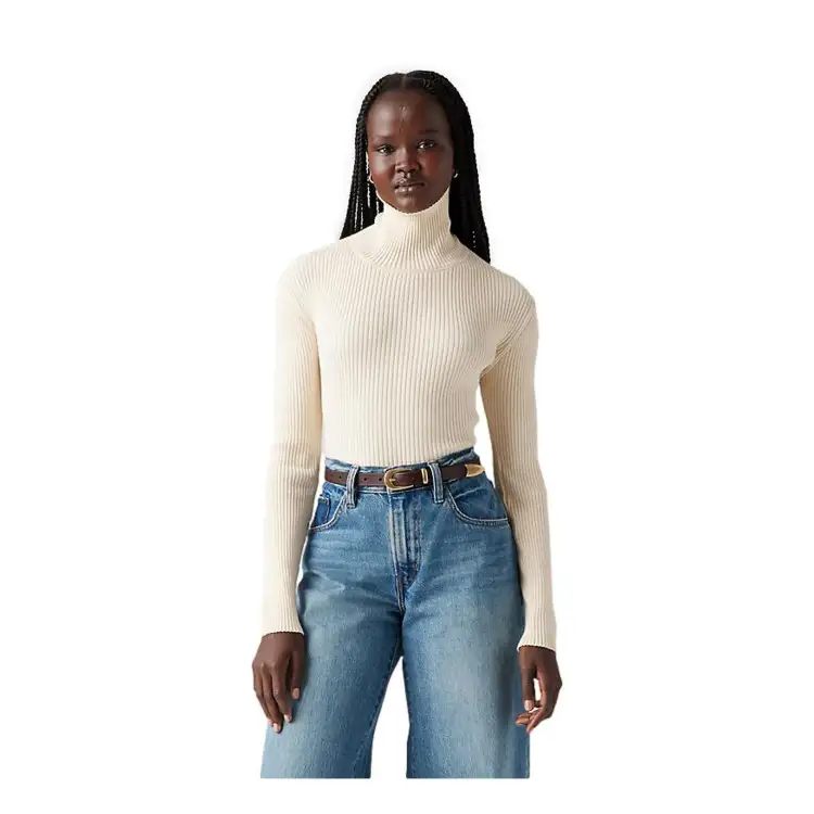 Levi's A8500-0000 TULIP TURTLENEK Dolcevita Donna Bianco