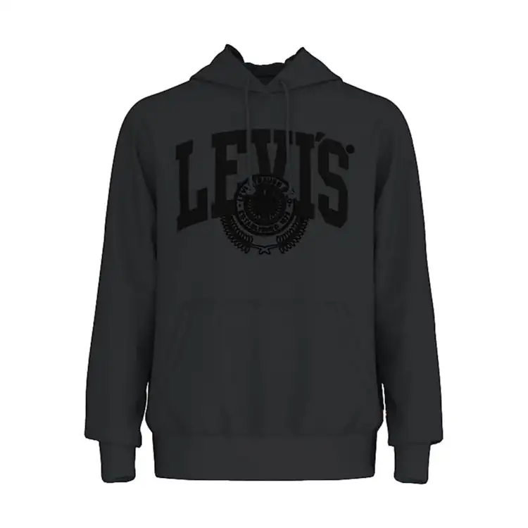 Levi's RELAXED GRAPHIC PO TONAL ATHLETIC CREST HOODIE Felpa Uomo Con Cappuccio Nero