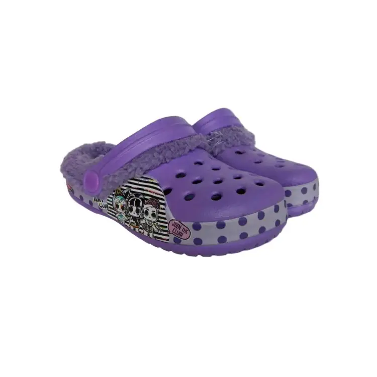 Lol Surprise LOP9258 Pantofole Bambina Sabot con Pelliccia Viola