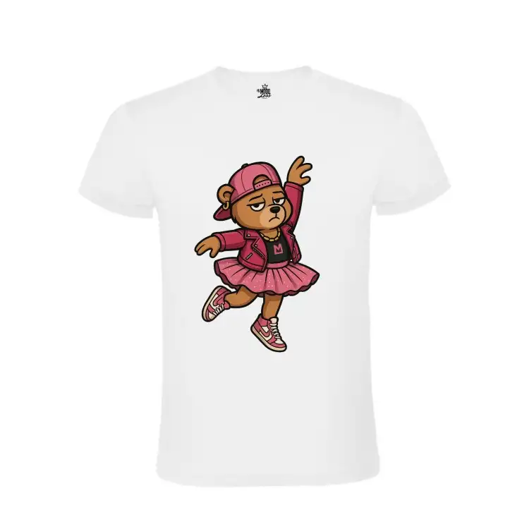 MOODLess MLTDDW T-Shirt in Cotone Bianco Teddy Dancer