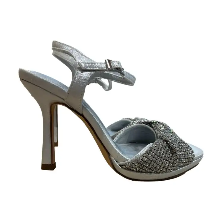 Menbur 24711 Sandalo Donna con Cinturino Lurex Argento