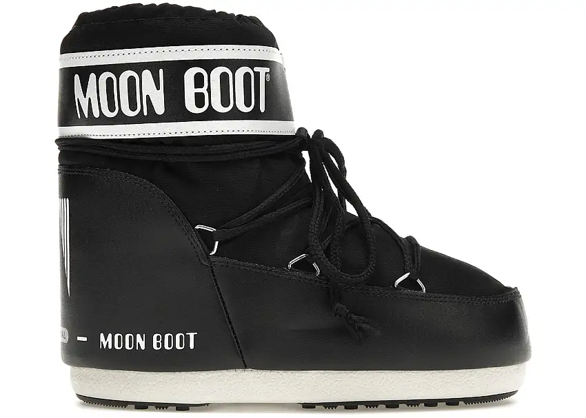 Moon Boot Icon Low Nylon Boot Black White