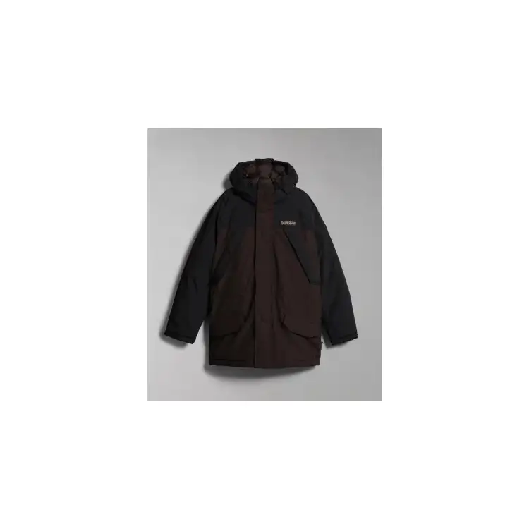 Napapijri Epoch Solid NP0A4GS2 Giacca Lunga Con Cappuccio Uomo Marrone