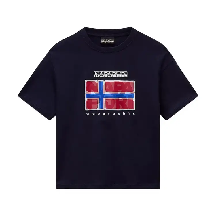 Napapijri K S-SELLA SS T-Shirt Bambino Mezza Manica Blue Marine