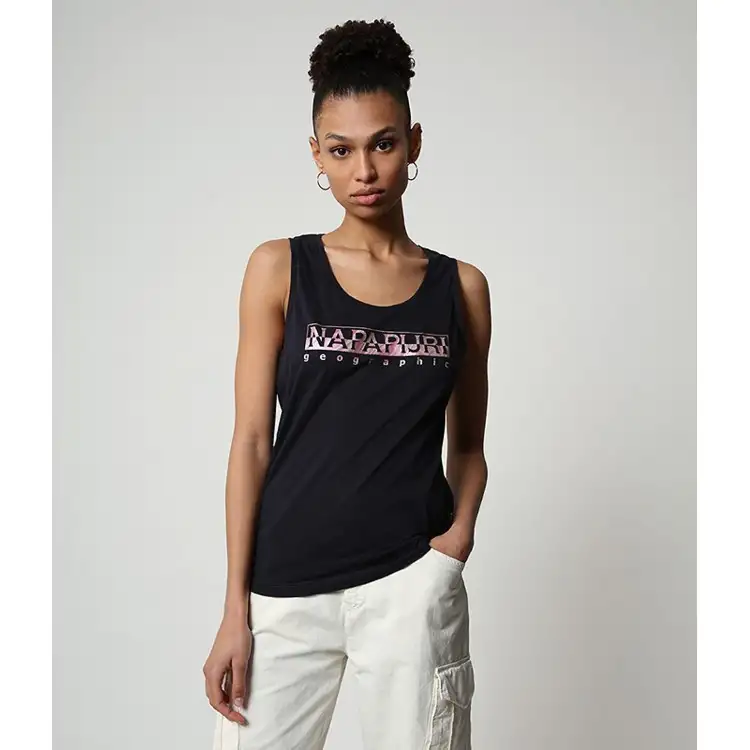 Napapijri NA4FAG Silea Top Canotta Donna Cotone Blu Notte Pink