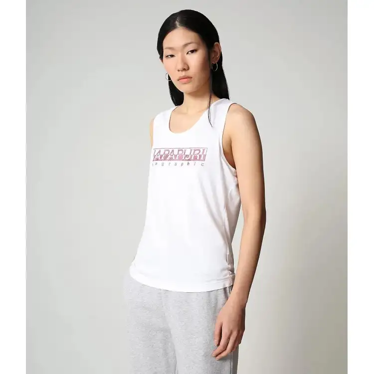 Napapijri NA4FAG Silea Top Canotta Donna Cotone White Pink