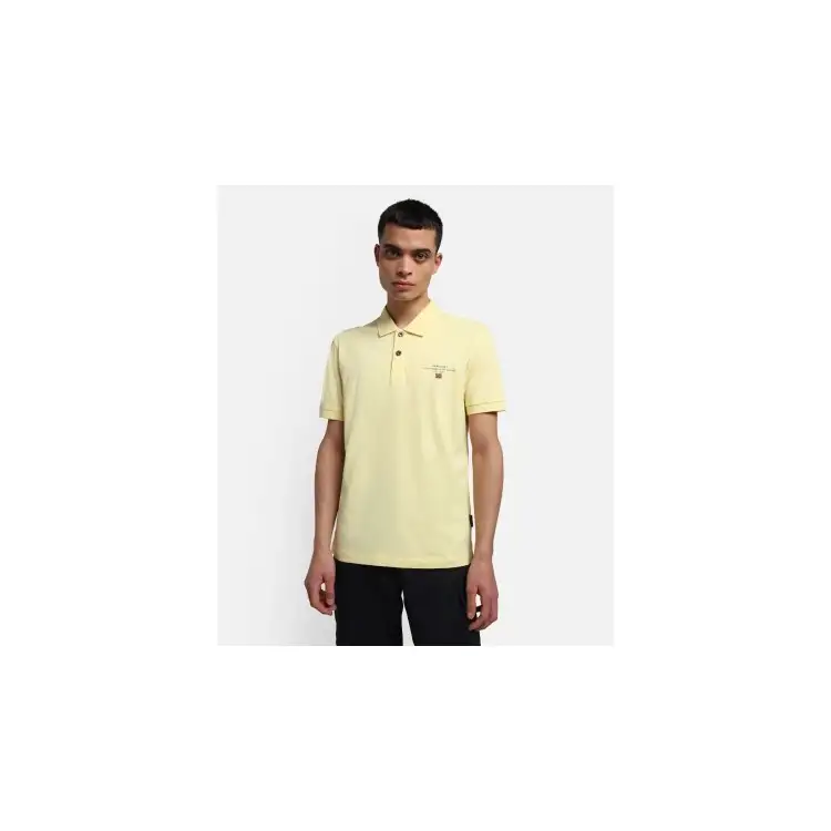 Napapijri NA4GB4 Elbas Jersey Polo Uomo Manica Corta in Cotone Giallo