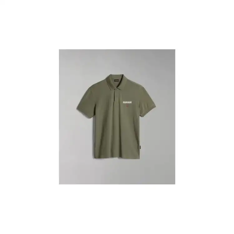 Napapijri NA4H9W E-Ayas SS Polo Uomo Maniche Corte in Cotone Verde Militare