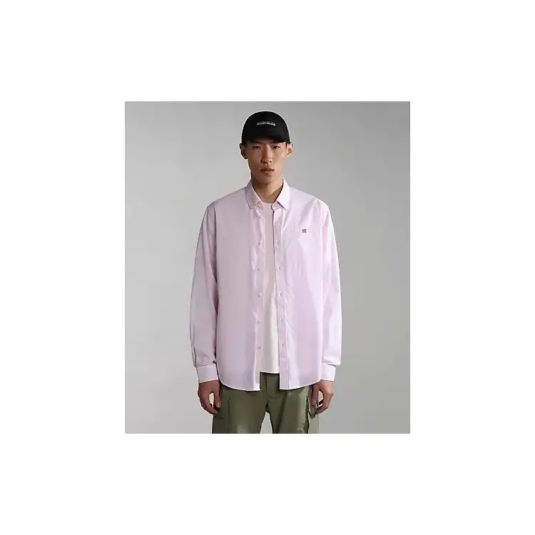 Napapijri NP0A4H1E62S1 G-GRAIE 1 Camicia Manica Lunga a Righe Rosa