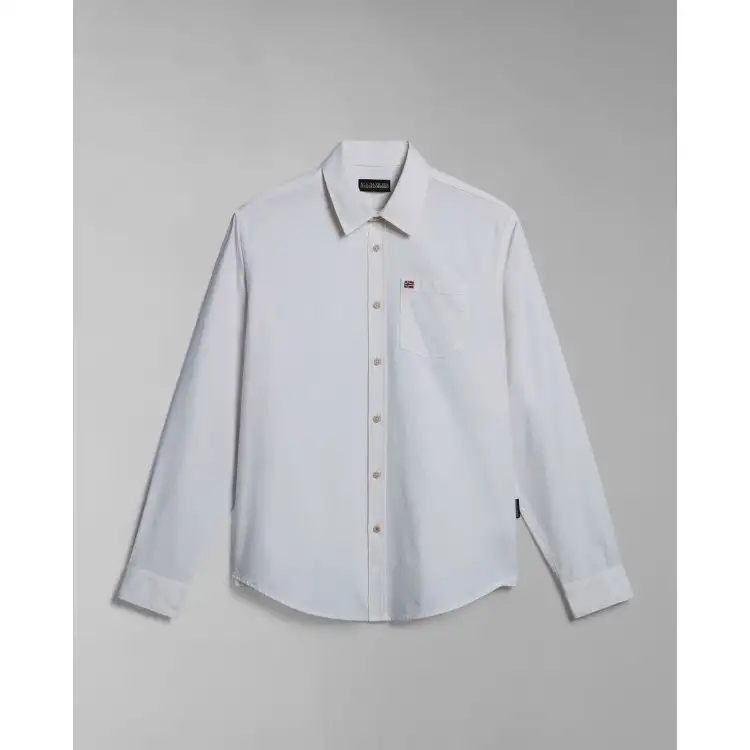 Napapijri NP0A4HFCN1A1 G-WILKINS Camicia Manica Lunga White Whisper
