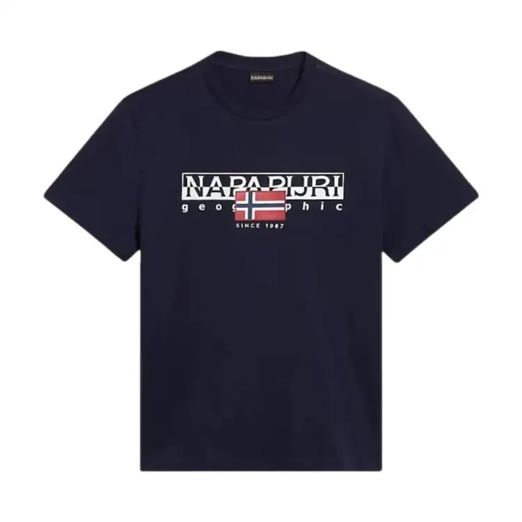 Napapijri NP0A4HTO1761 AYLMER T-Shirt Uomo in Cotone Blu Notte