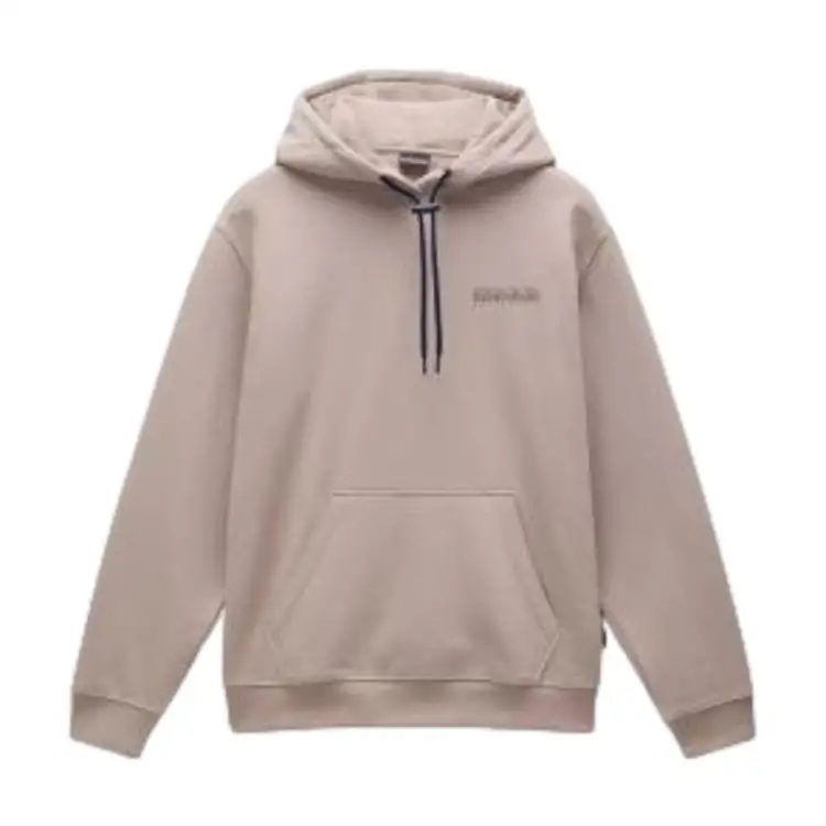 Napapijri NP0A4HZQN1I1 B-ALBULA H Felpa Uomo Girocollo Cotone Felpato Con Cappuccio Beige RockY