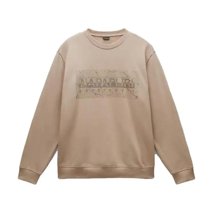 Napapijri NP0A4HZRN1I1 B-ALBULA C Felpa Uomo Girocollo Cotone Felpato Beige Rocky