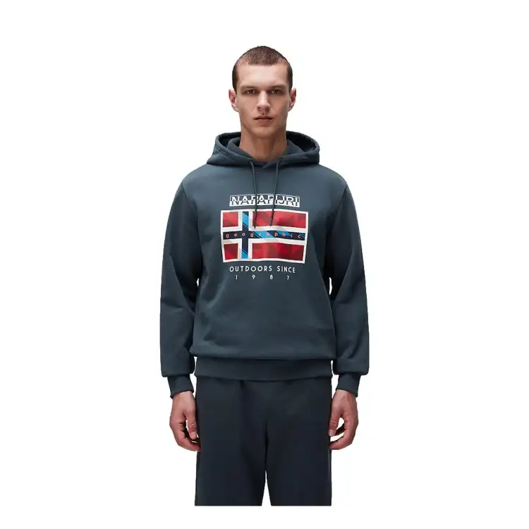 Napapijri NP0A4IBDG1S1 B-DOREES H Felpa Uomo Con Cappuccio Cotone Felpato Green Urban