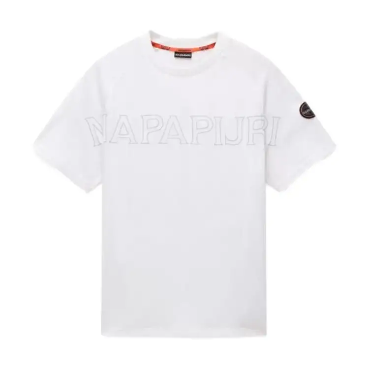 Napapijri S-AMBRA SS T-Shirt Uomo in Cotone White Heron