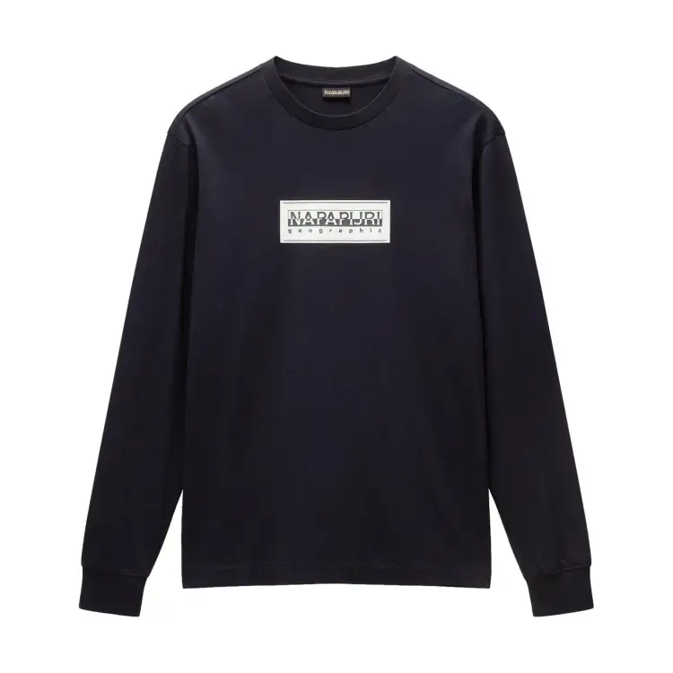 Napapijri S-BOX LOGO LS T-Shirt Uomo Girocollo Manica Lunga Black