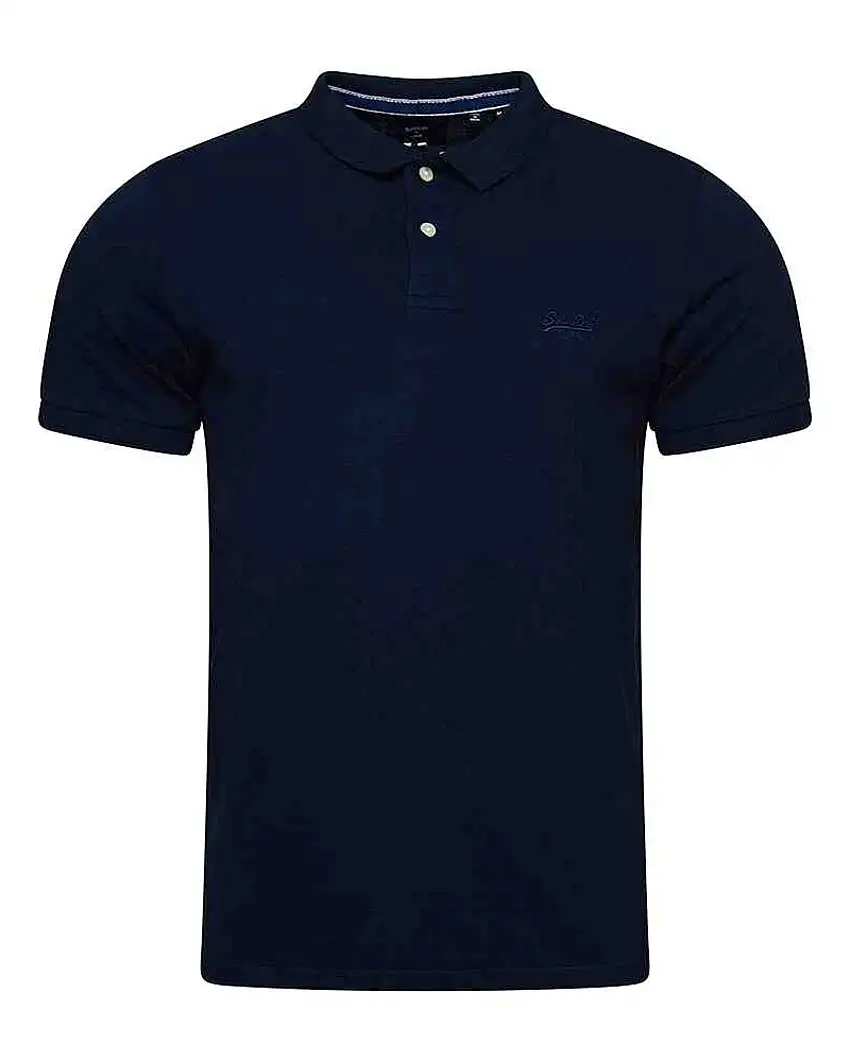 Superdry Polo Vintage Logo Cotone Biologico Blu