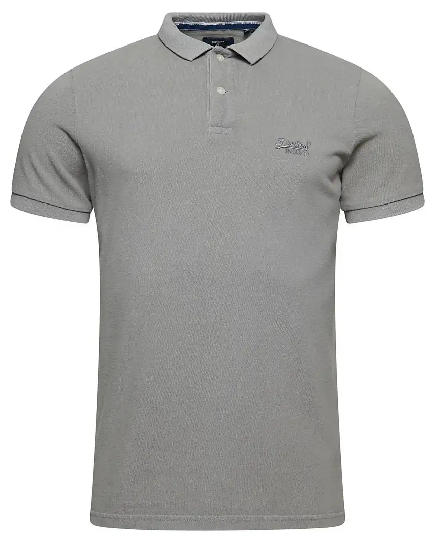 Superdry Polo Vintage Logo Cotone Biologico Grigio