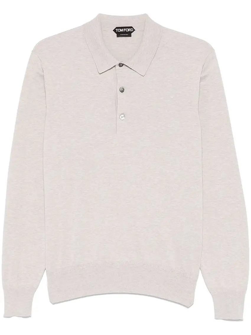 TOM FORDPolo in cotone con ricamo logo