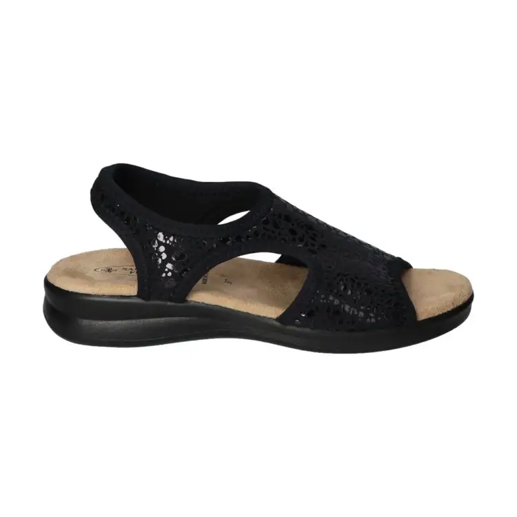 POLYFLEX 8041.17 Sandalo Donna Made in Italy Plantare Soft Nero