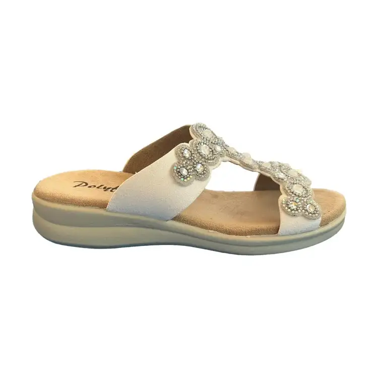 POLYFLEX 8069.17 Ciabatte Donna Made in Italy Plantare Soft Bianco