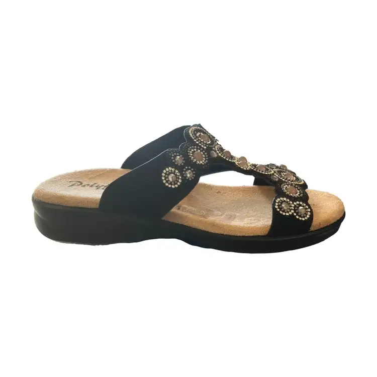 POLYFLEX 8069.17 Ciabatte Donna Made in Italy Plantare Soft Nero