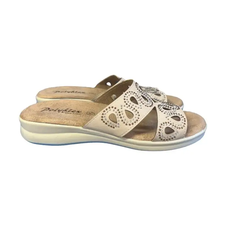 POLYFLEX 8084.17 Ciabatte Donna Made in Italy Plantare Soft Beige