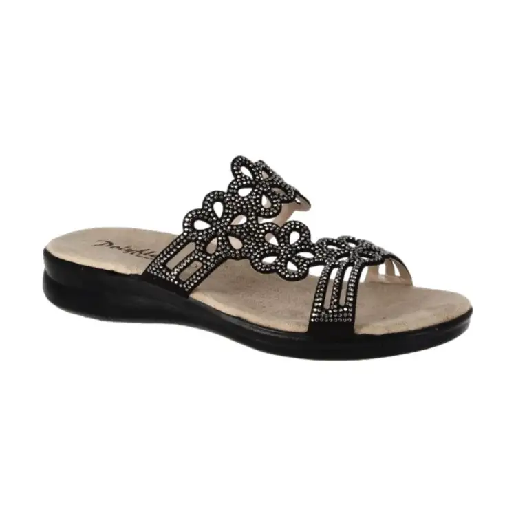 POLYFLEX 8108.17 Ciabatte Donna Made in Italy Plantare Soft Nero