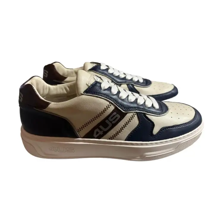 Paciotti 4US LINUS103 Sneaker Uomo Stringate Beige Blu