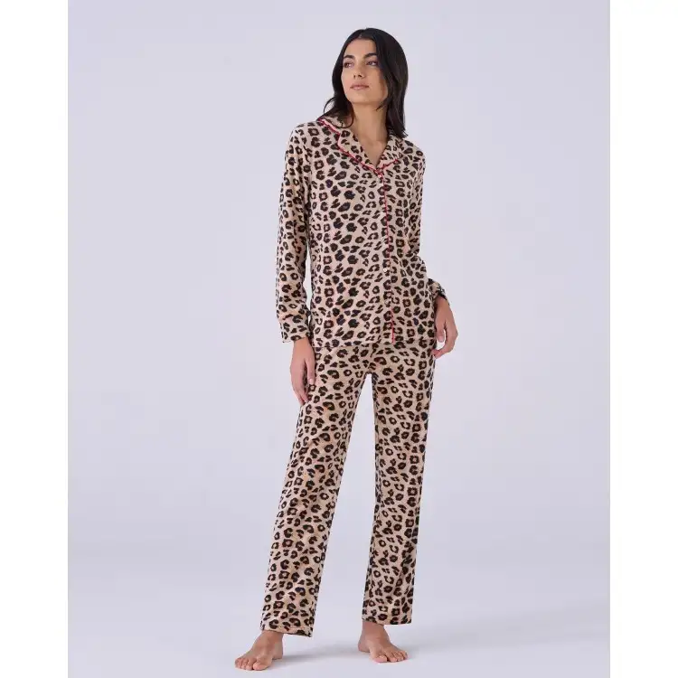 Pigiamiamoci 2484LA Pigiama Donna Aperto Ciniglia Animalier