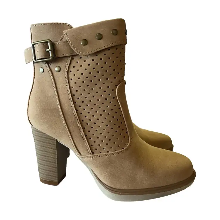 QUEEN HELENA X32-38 Stivaletti Tronchetti Donna Tacco Alto Con Cerniera Brown