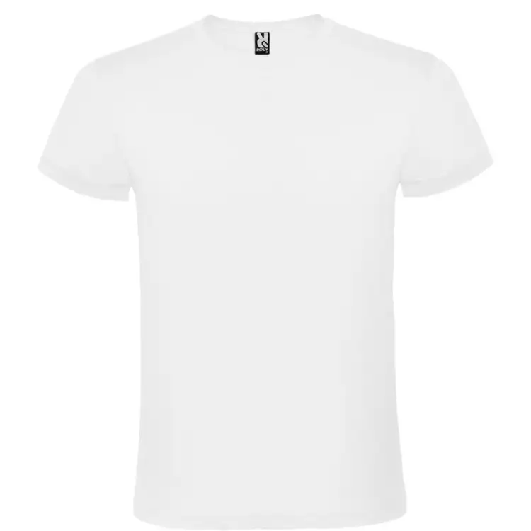Roly ATOMIC T-Shirt Basic Tinta Unita in Cotone Bianco