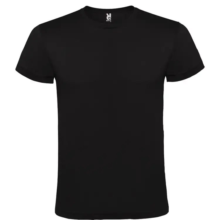 Roly ATOMIC T-Shirt Basic Tinta Unita in Cotone Nero