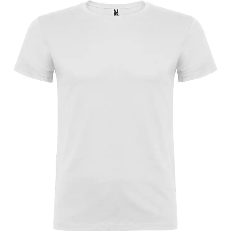 Roly BEAGLE T-Shirt Basic Tinta Unita in Cotone Organico Bianco