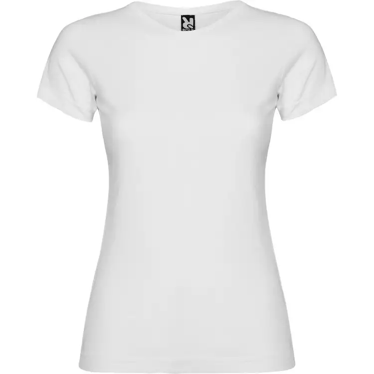 Roly JAMAICA T-Shirt Donna Basic Tinta Unita in Cotone Bianco