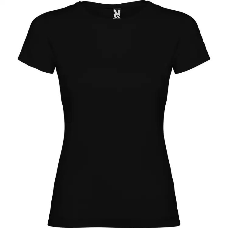 Roly JAMAICA T-Shirt Donna Basic Tinta Unita in Cotone Nero