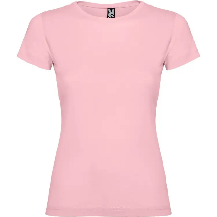 Roly JAMAICA T-Shirt Donna Basic Tinta Unita in Cotone ROSA