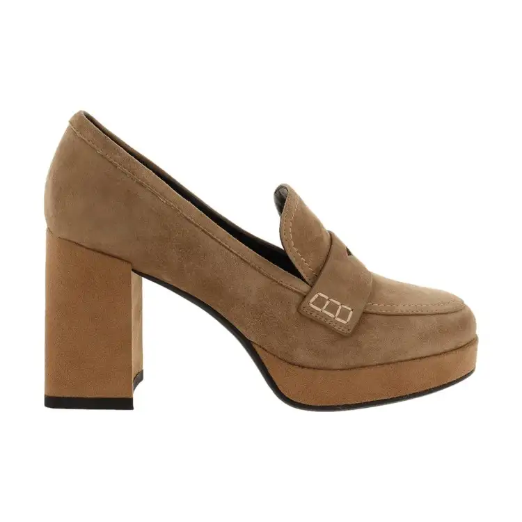Sara Lòpez SL42MO 301P1 Mocassini Donna Tacco Alto Taupe