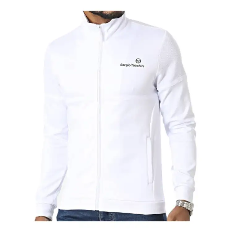 Sergio Tacchini 40106 DIJEY Giacca Felpa Tuta con Cerniera Tracktop Uomo Bianco