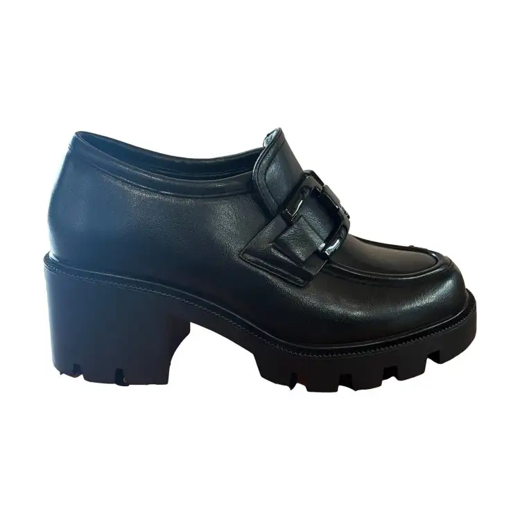 Solo Soprani SOLO42MO 302 Mocassini Donna Con Tacco Medio e Accessorio Nero