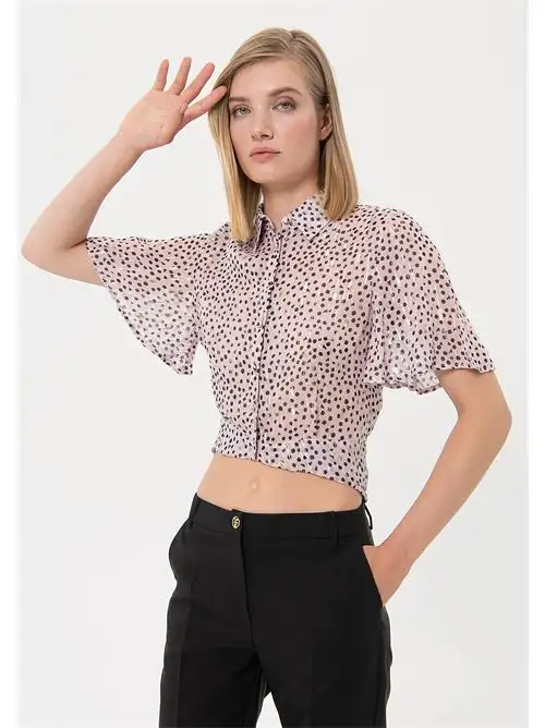 FRACOMINA CROPPED SHIRT PINKHEARTPRINT 98141701
