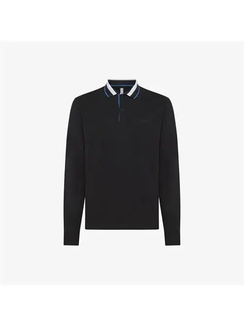 SUN68 POLO 3 COLORS STRIPE ON COLLAR EL. L/S 73290725