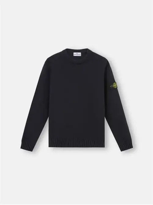 STONE ISLAND JUNIOR Maglione Girocollo In Cotone Bianco 57511909