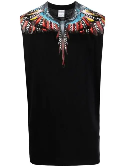 MARCELO BURLON COUNTY OF MILAN Tank top Grizzly Wings in jersey di cotone 44790656