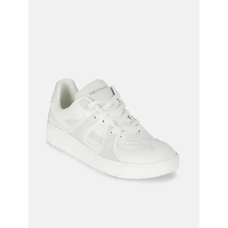 Trussardi CUP 79A00844 Sneakers Donna Stringate Bianco Beige