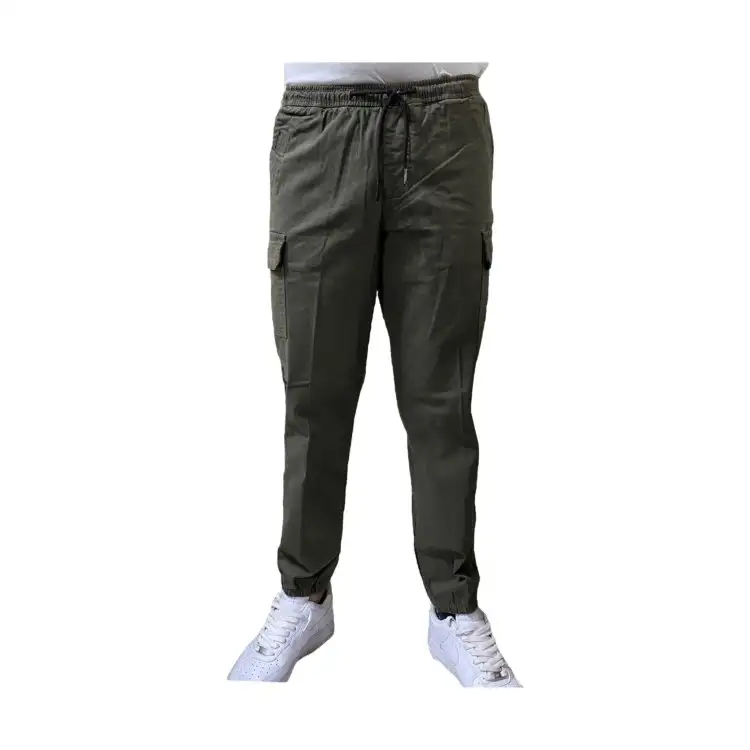 URBAN RING UR715103 Pantalaccio Uomo Cargo Jogger T.C Twill Verde Militare