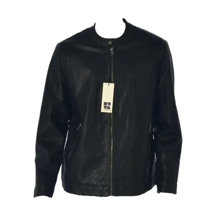 Urban Ring UR714002 Giubbino Uomo Jacket Biker Eco Pelle Nero